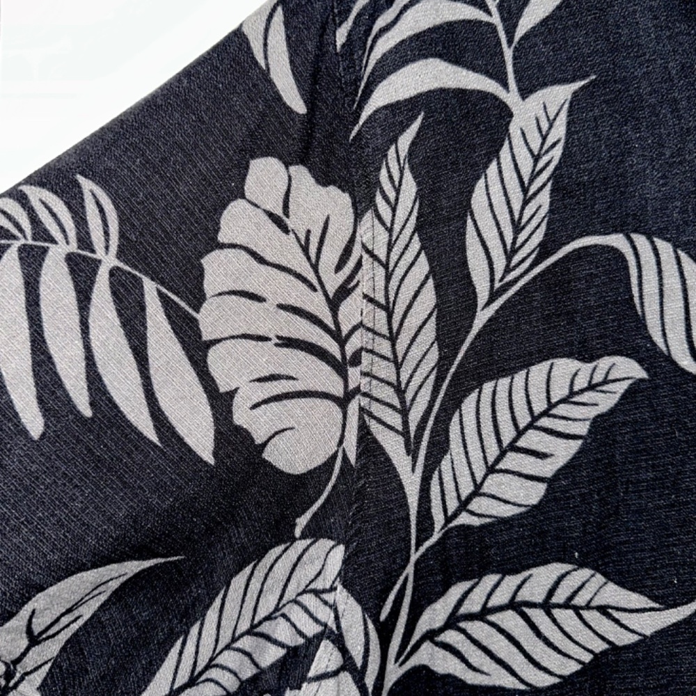 JAMAICA JAXX Mens L 100% Silk Hawaiian PREPPY Dress Casual Shirt Black Gray - Picture 4 of 8